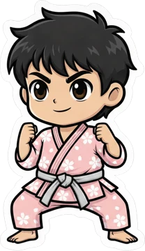 Sakura skin: student in a pink cherry-blossom gi